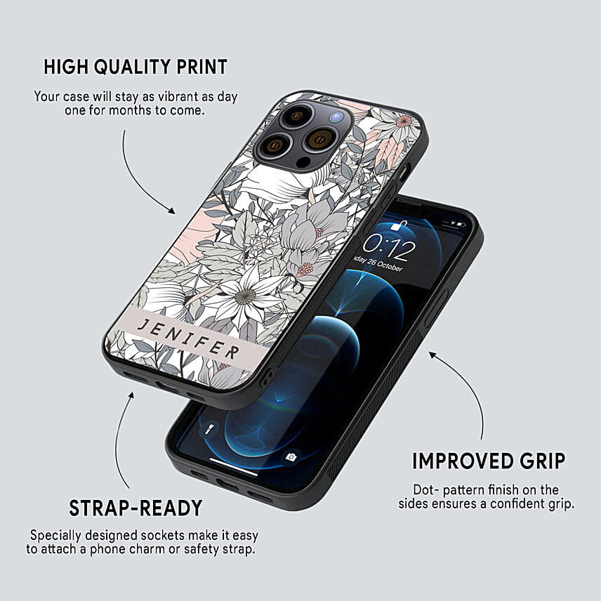 Personalised Iphone 14 Pro Max Case With Floral Pattern