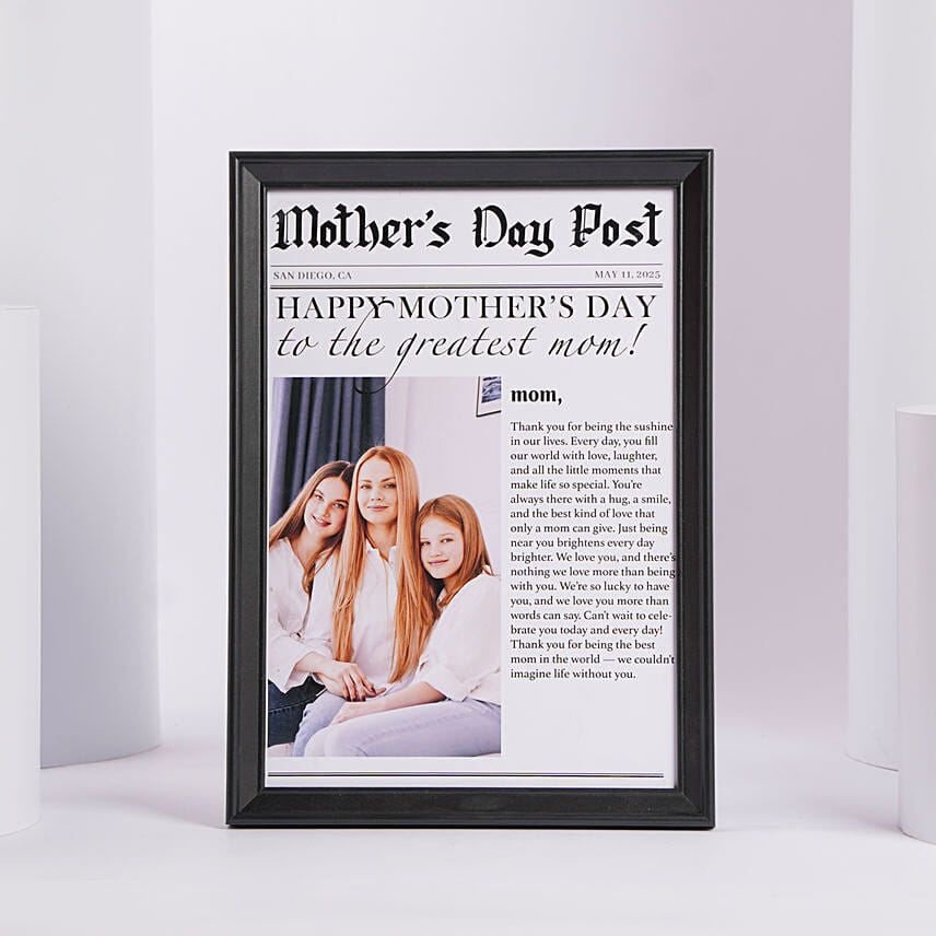 Personalised Mothers Day Newspaper Photo Frame