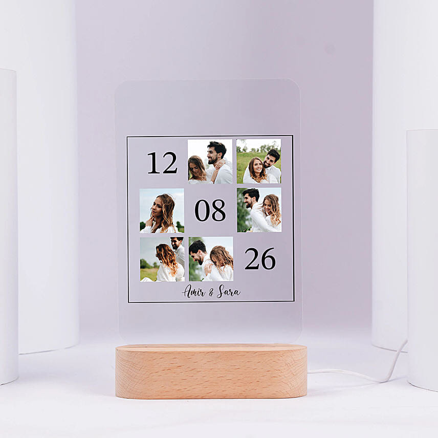 Personalised Special Date Collage LED Lamp