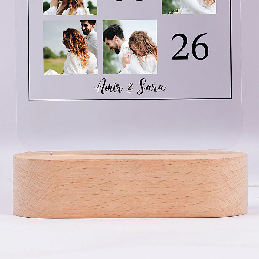 Personalised Special Date Collage LED Lamp