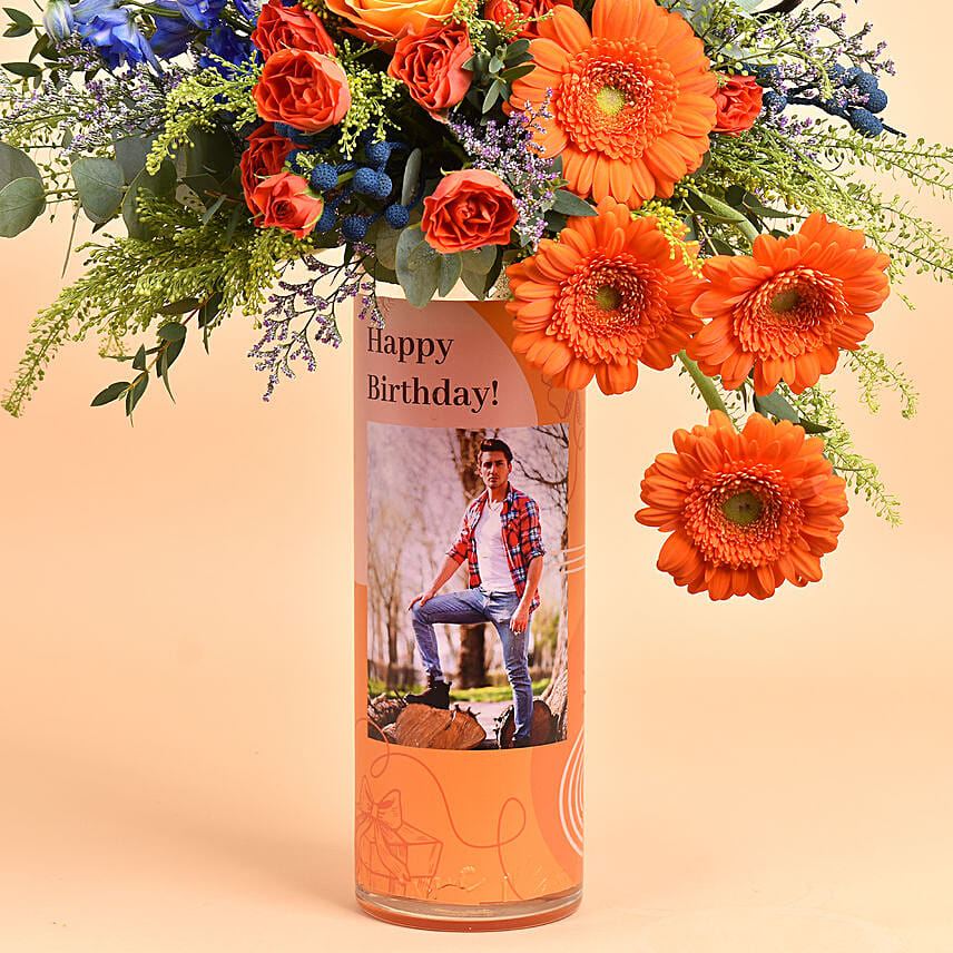Personalised Vase Birthday Wishes For Him
