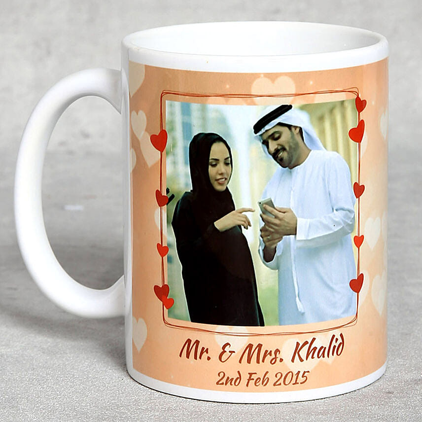 Personalised White Anniversary Mug