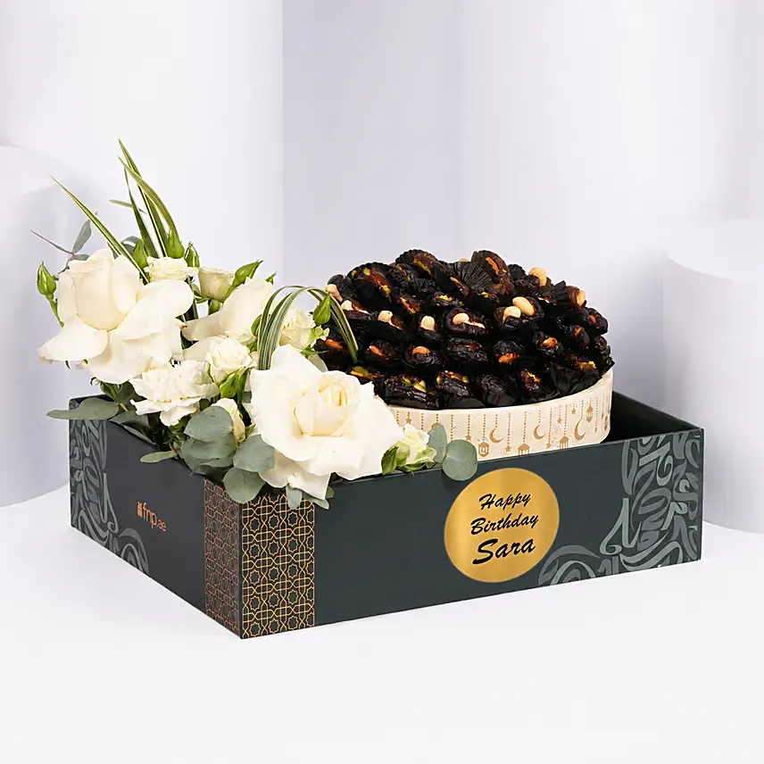 Personalised White Floral Date Gift Box