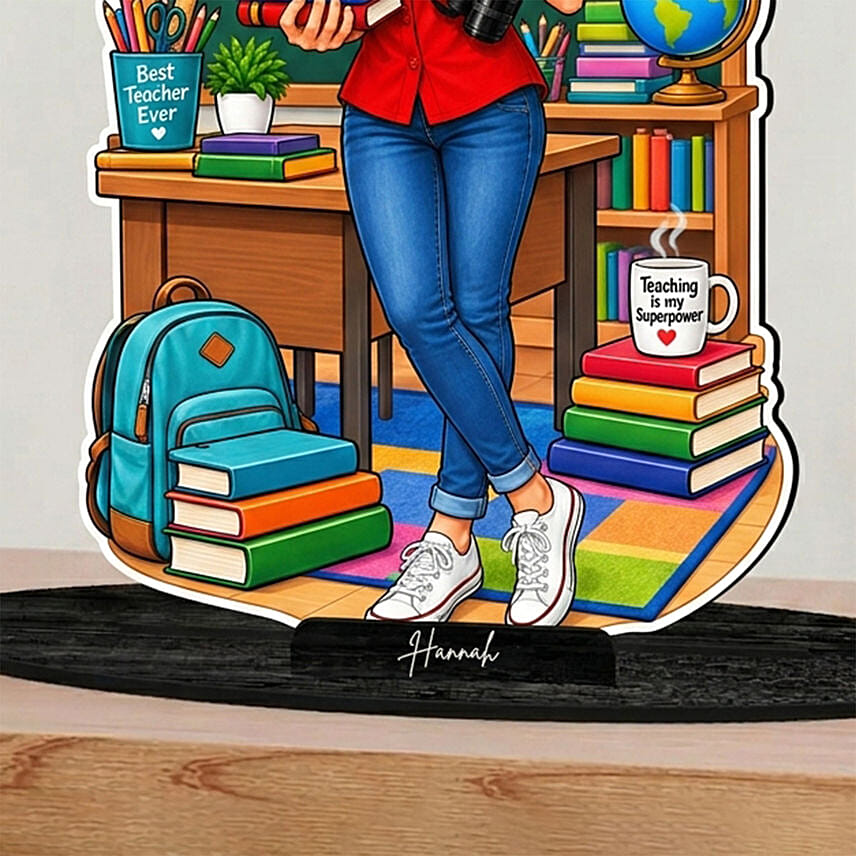 Personalized Best Teacher Caricature Keepsake