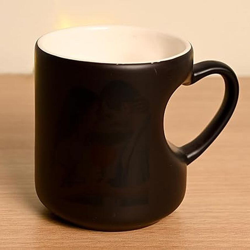 Personalized Black Heart Handle Magic Mug