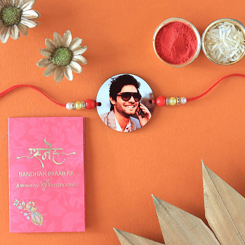 Personalized Pretty Rakhi With Almonds and Cashew