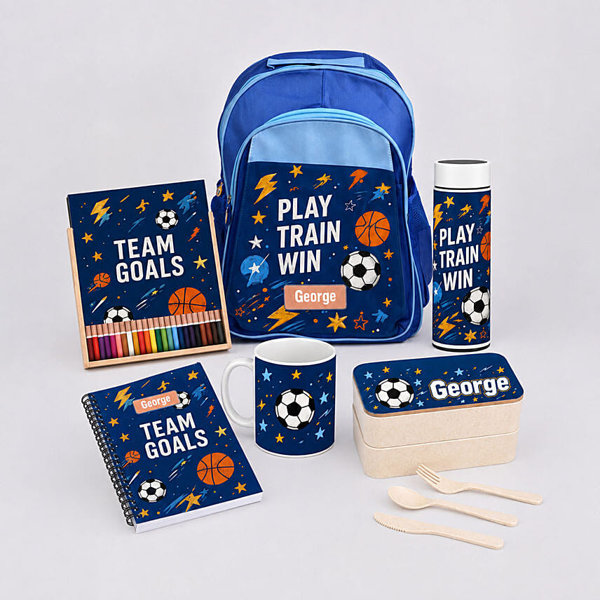 Personalized Team Goals Kids School Gift Set