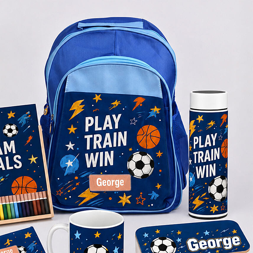 Personalized Team Goals Kids School Gift Set