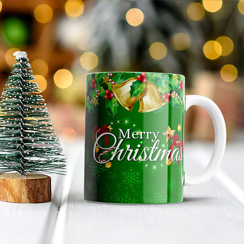 Personlize Green Merry Christmas Mug
