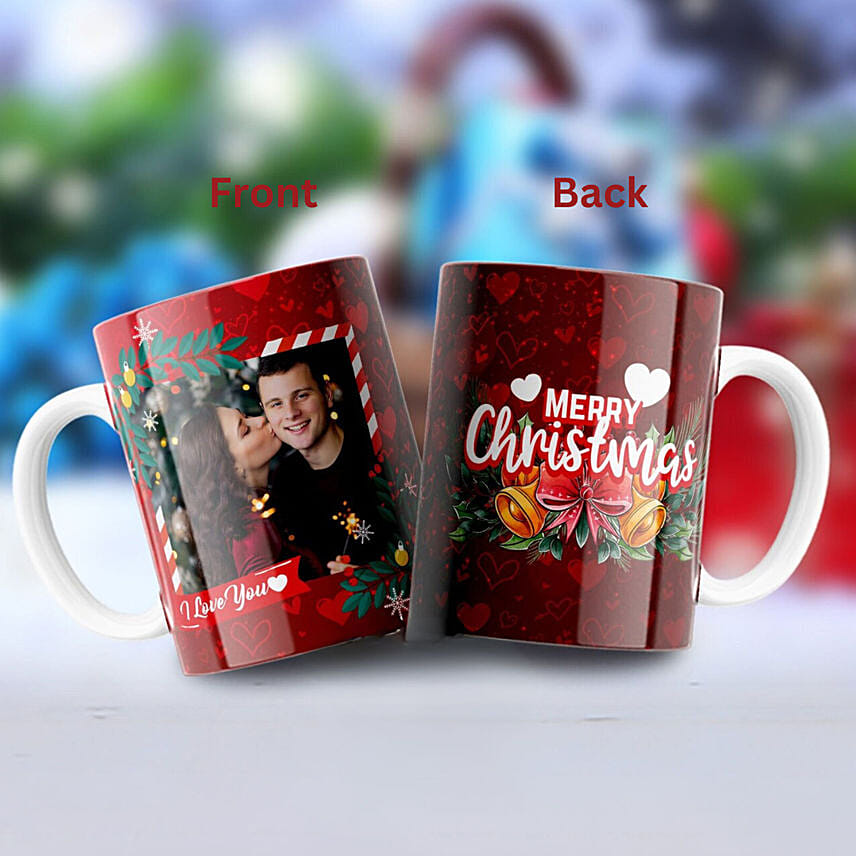 Personlize Red Merry Christmas Mug