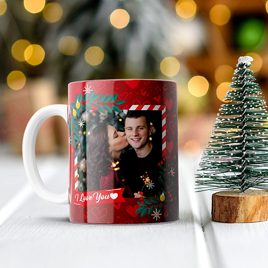 Personlize Red Merry Christmas Mug