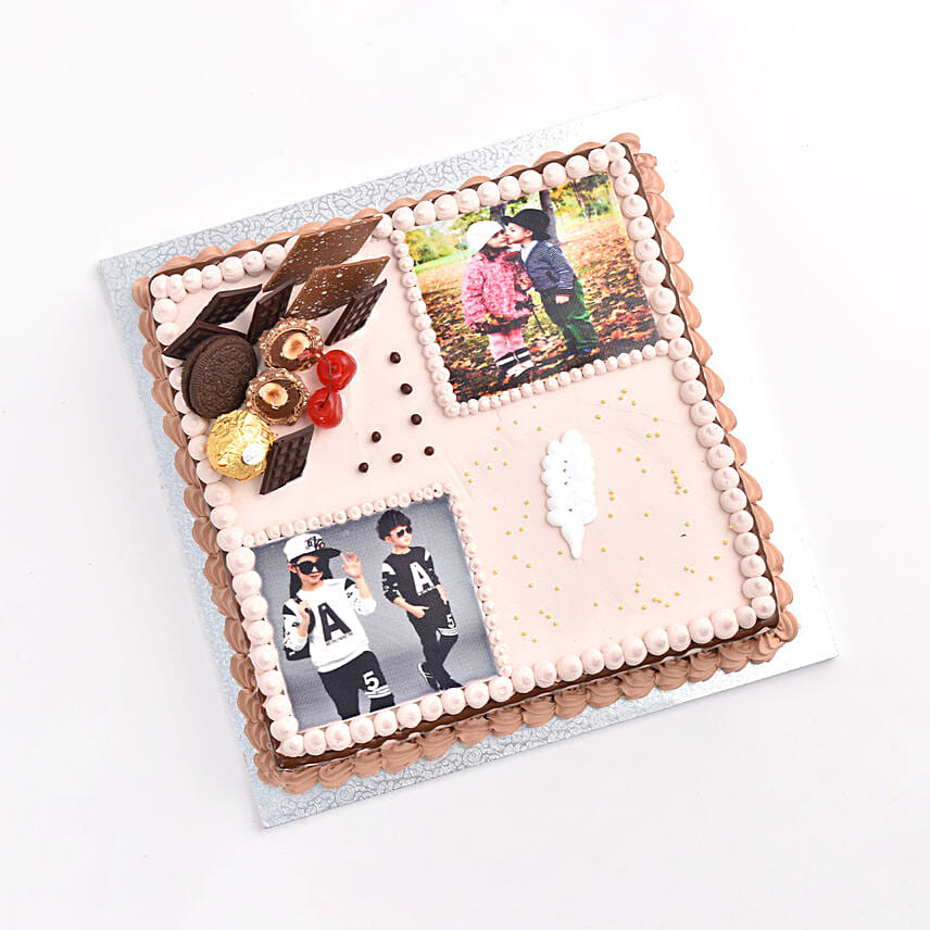 Photo Collage Square Cake
