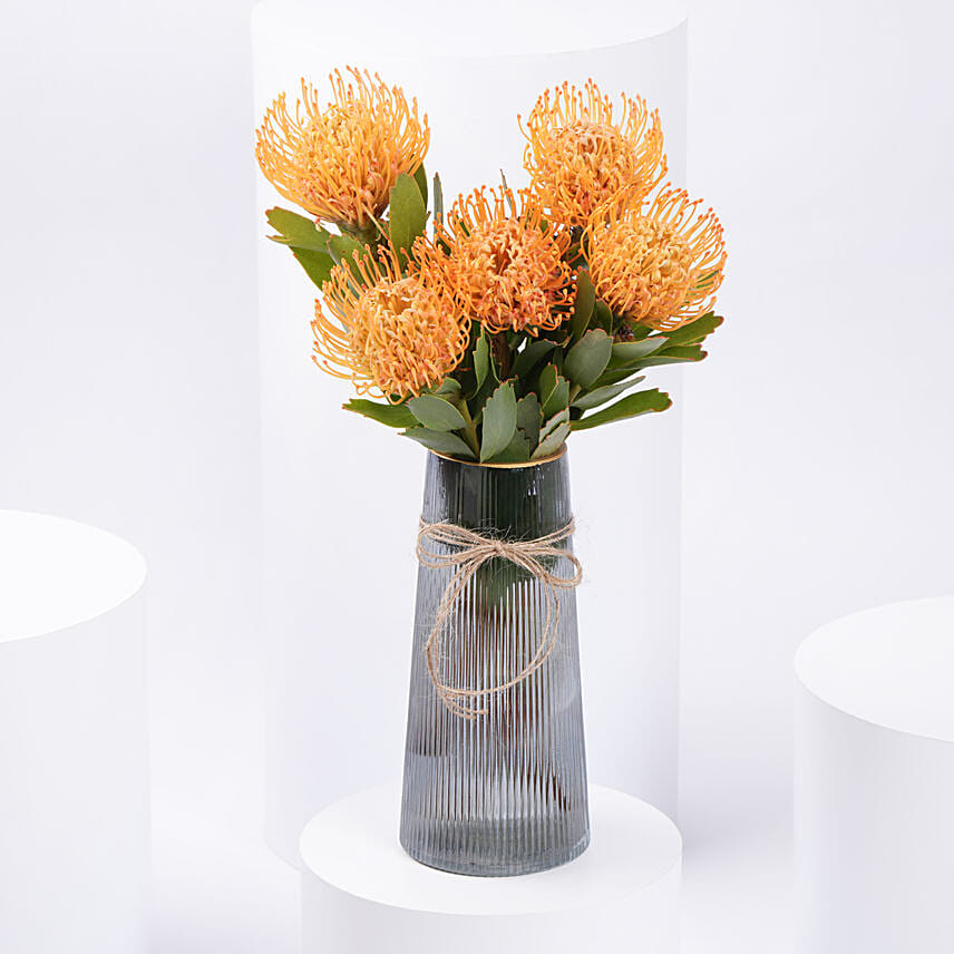 Pin Cushion Flowers In Vase