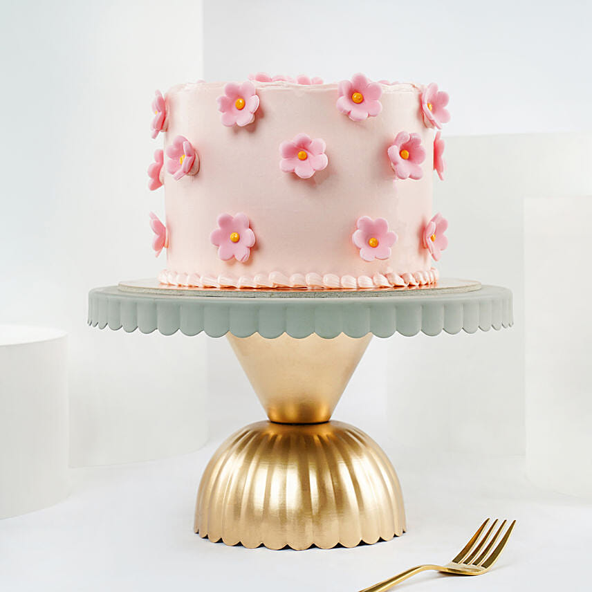 Pink Blossom Delight Chocolate Cake