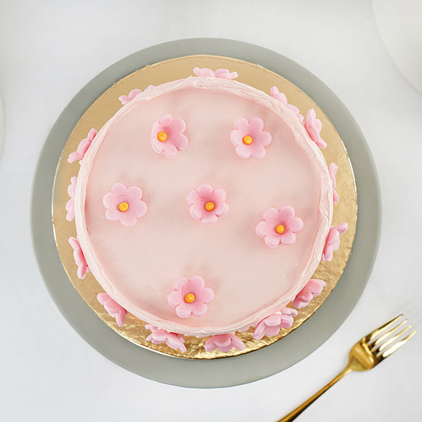Pink Blossom Delight Chocolate Cake