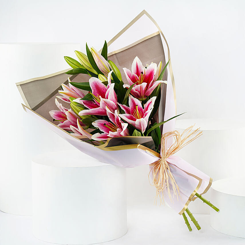 Pink Lilies Elegance Bouquet