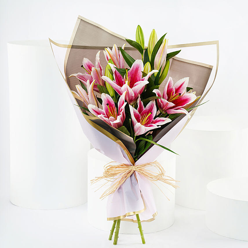 Pink Lilies Elegance Bouquet
