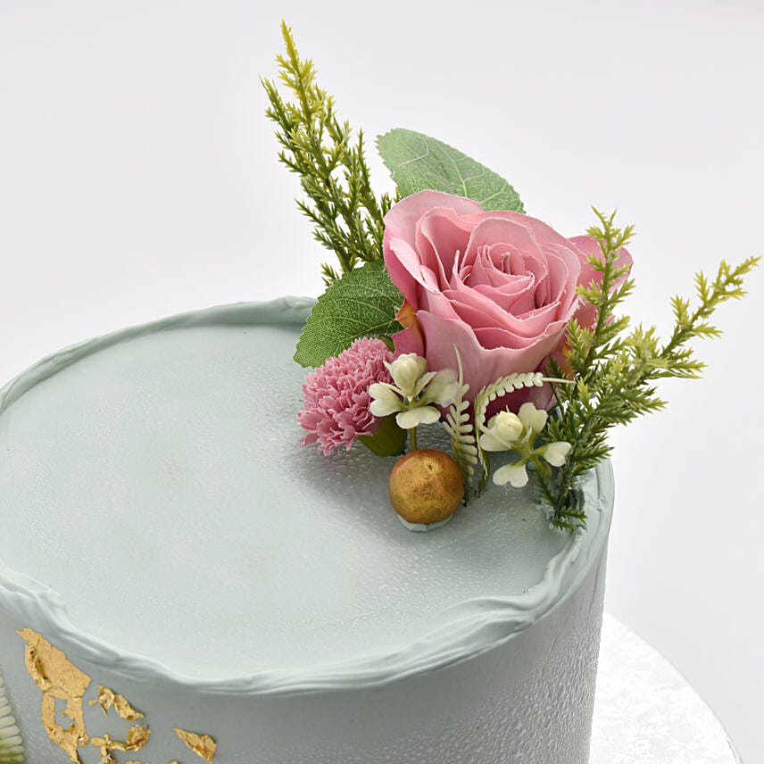 Pink Rose Anniversery Cake