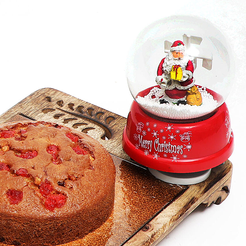 Plum Cake & Musical Santa Snow Globe