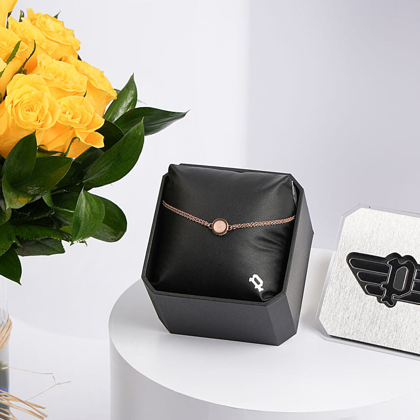 Police Bracelet With Yellow Roses for Her