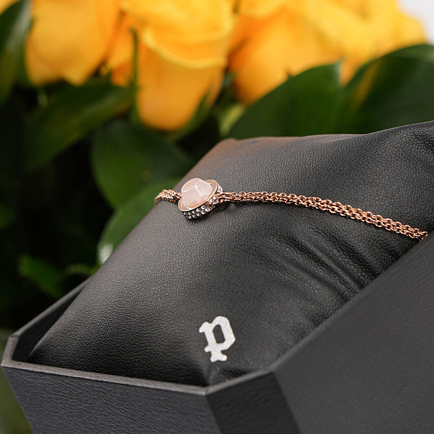 Police Bracelet With Yellow Roses for Her