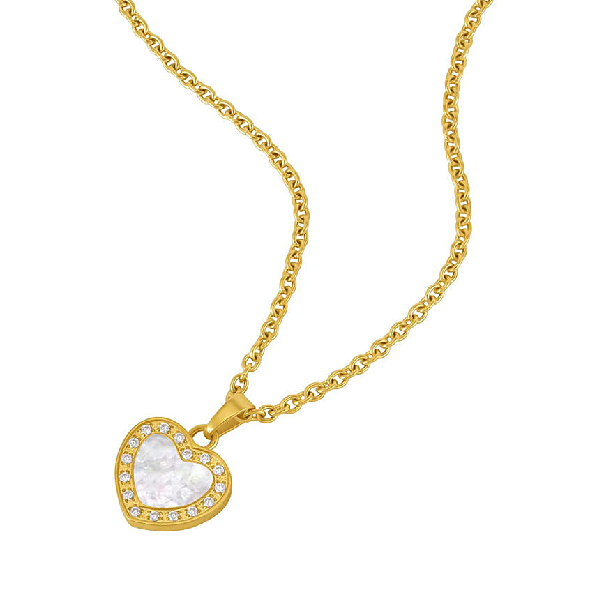 Police Gold Plated Heart Jewelry Set Gift For Her