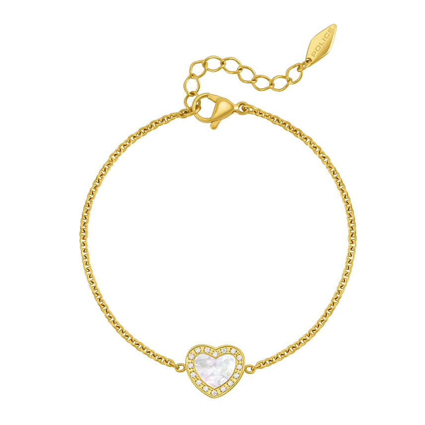 Police Gold Plated Heart Jewelry Set Gift For Her