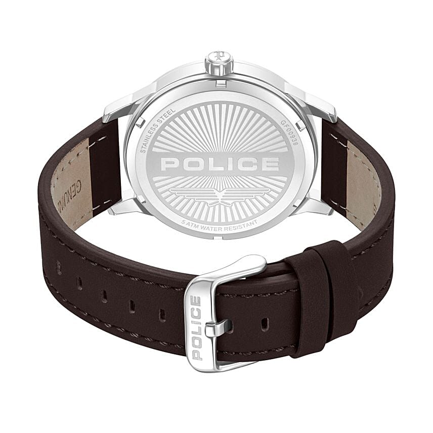Police Green Dial Leather Watch for Him