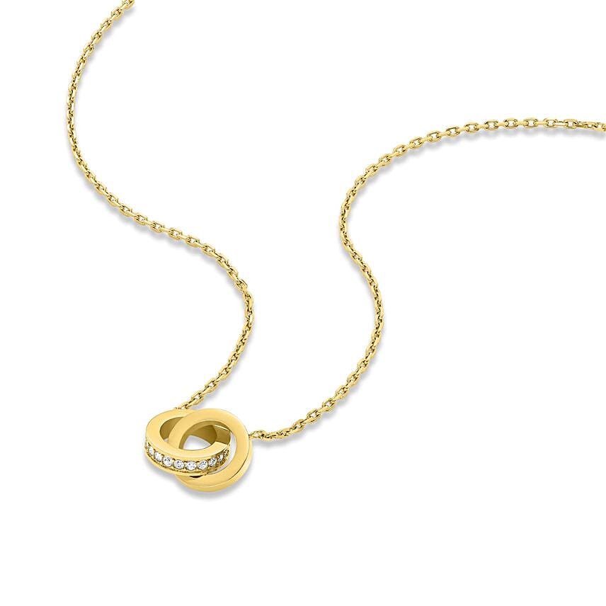 Police Unity Gold Plated Crystals Interlockrings Jewel Gift Set