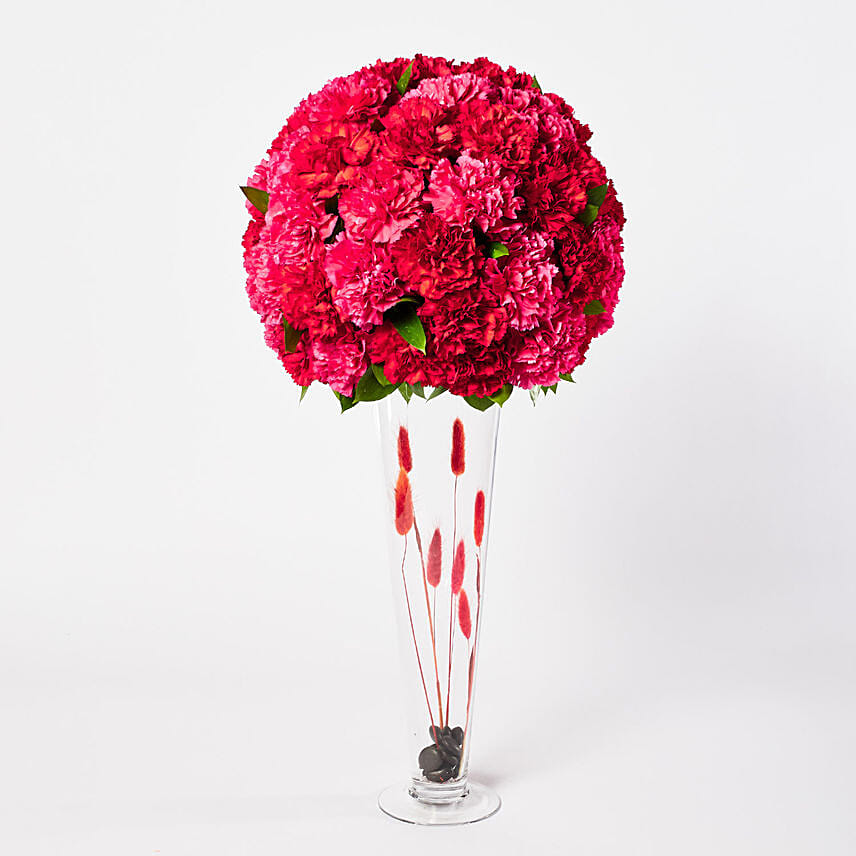 Premium Mixed Flowers In Stones Filled Vase