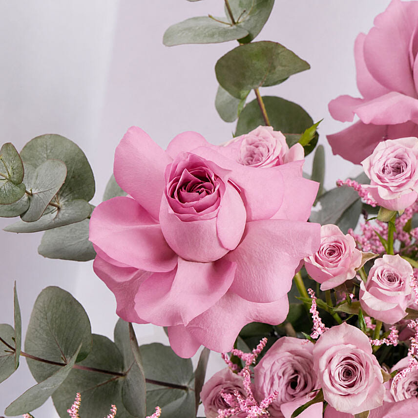 Premium Purple Rose Arrangement With Affirmation Topper