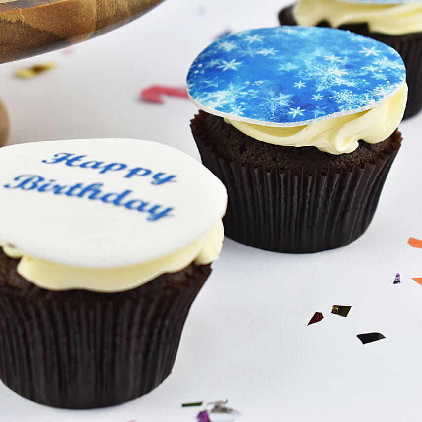 Princess Elsa Birthday Chocolate  Cake with Cupcakes