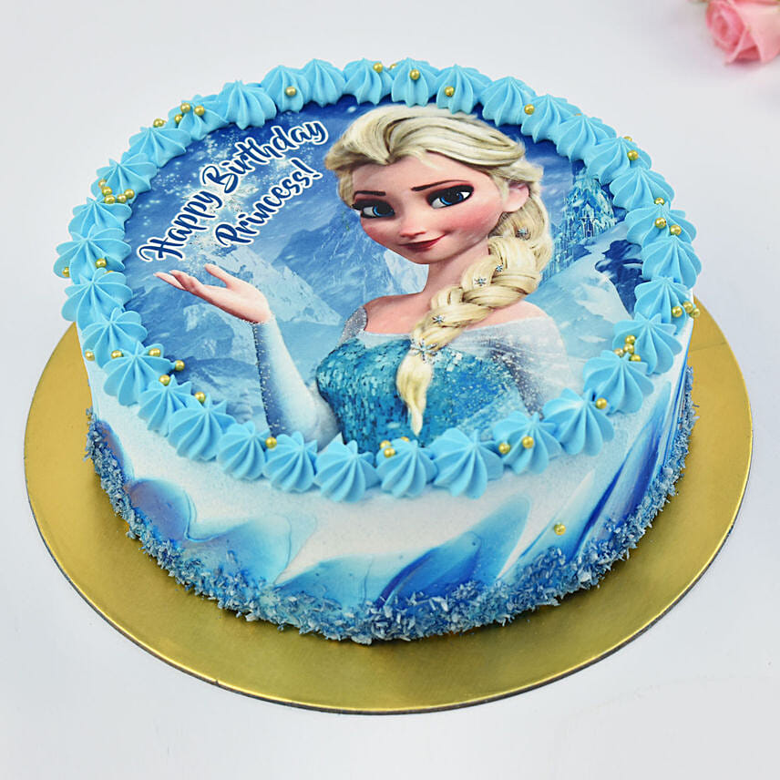 Princess Elsa Birthday Red Velvet Cake Half kg