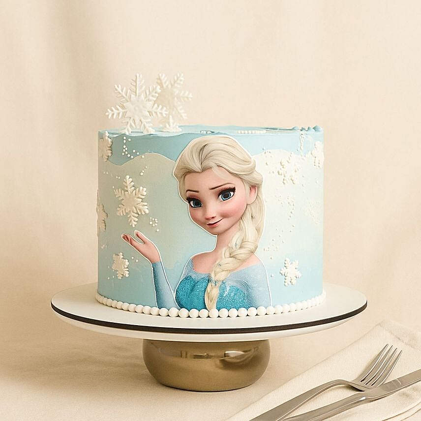 Princess Elsa Theme Fudge Cake 1 KG