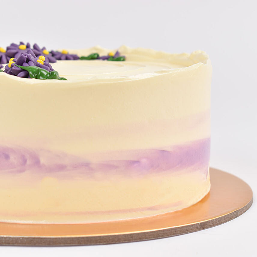 Purple Aster Flowers Red velvet Cake Half Kg