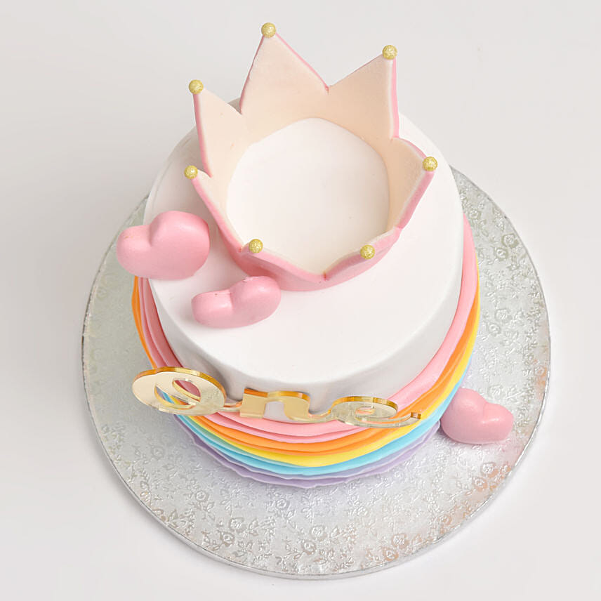 Rainbow Birthday Vanilla Cake