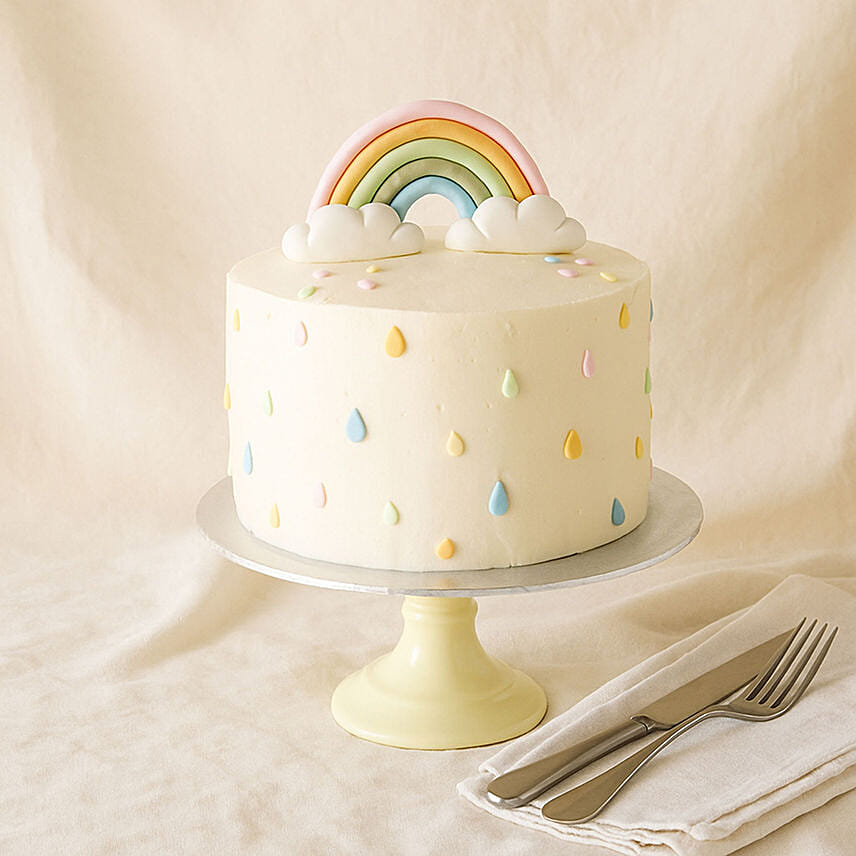 Rainbow Theme Fudge Cake 1.5 KG