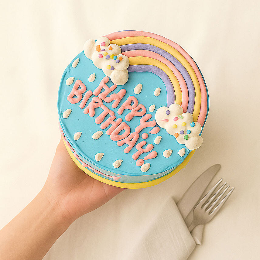 Rainbow Theme Red Velvet Cake 1 KG