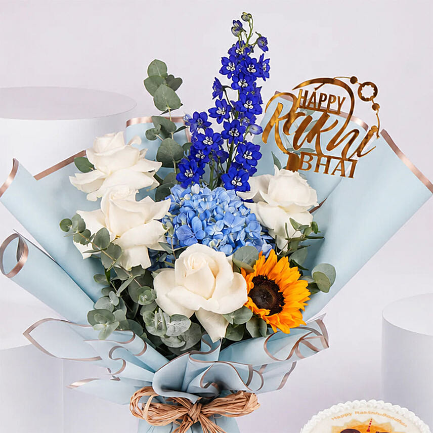 Rakhi Special Chocolate Cake With Flowers