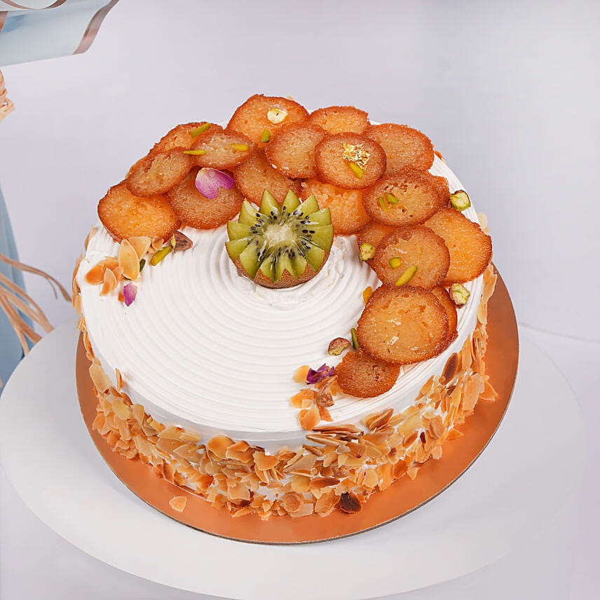 Rakhi Special Vanilla Cake With Flowers