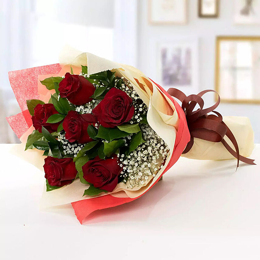 Red Heart Shape Balloons With Flowers