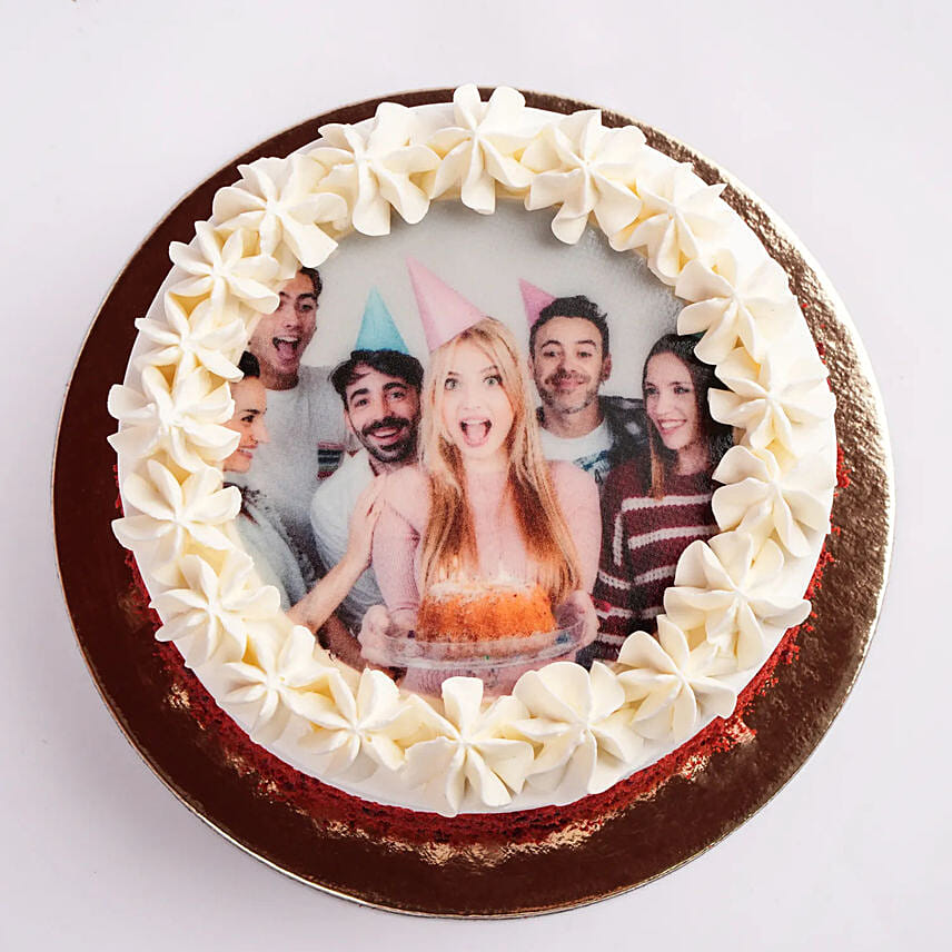 Red Velvet Photo Cake For Birthday 1.5 kg