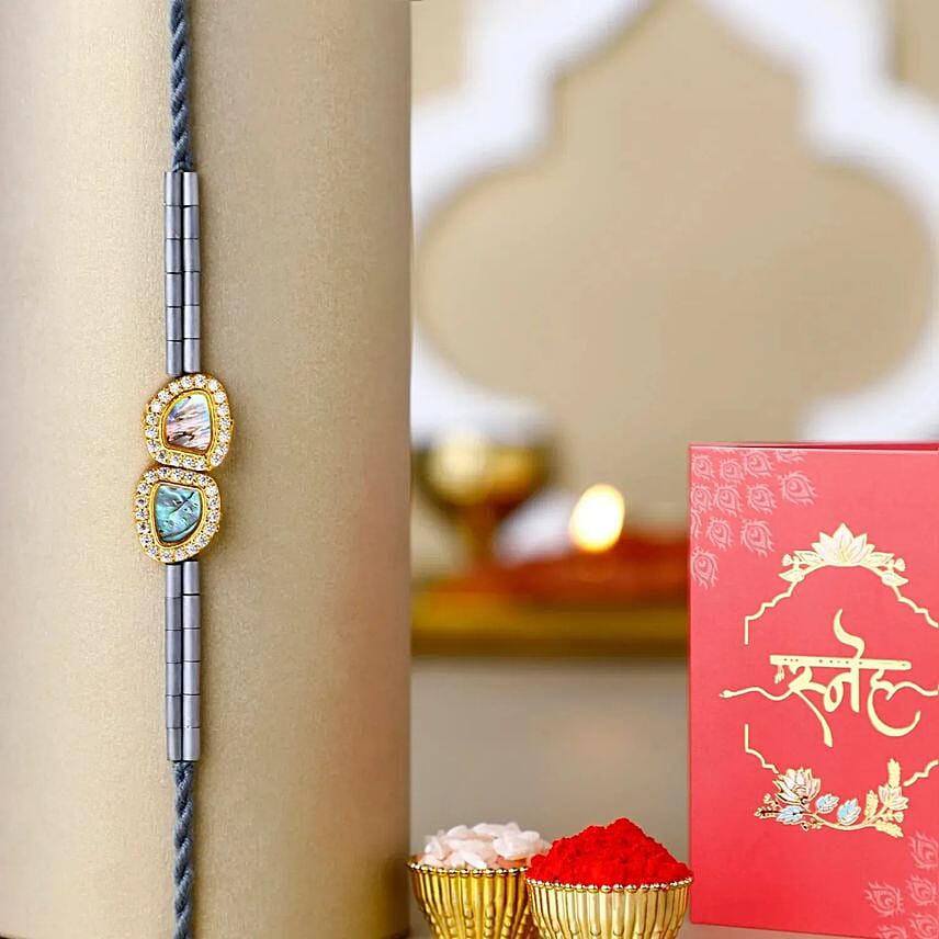Regal Crest Beads Rakhi And 16 Pcs Ferrero Rocher