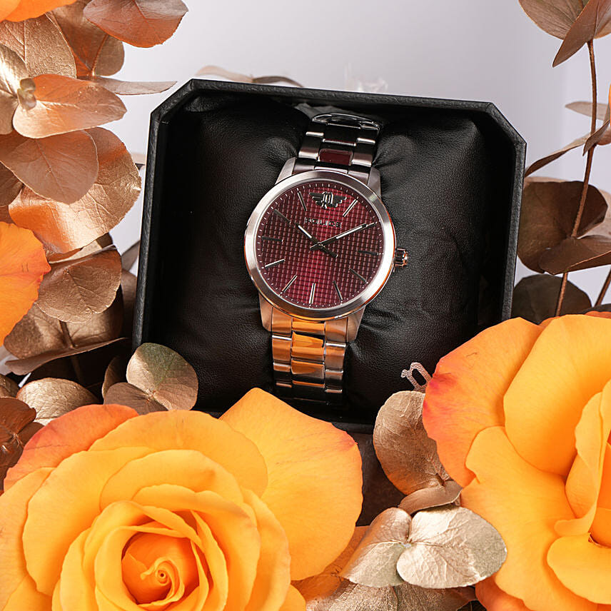 Retirement Gift Watch with Flowers n Personalised Name Frame