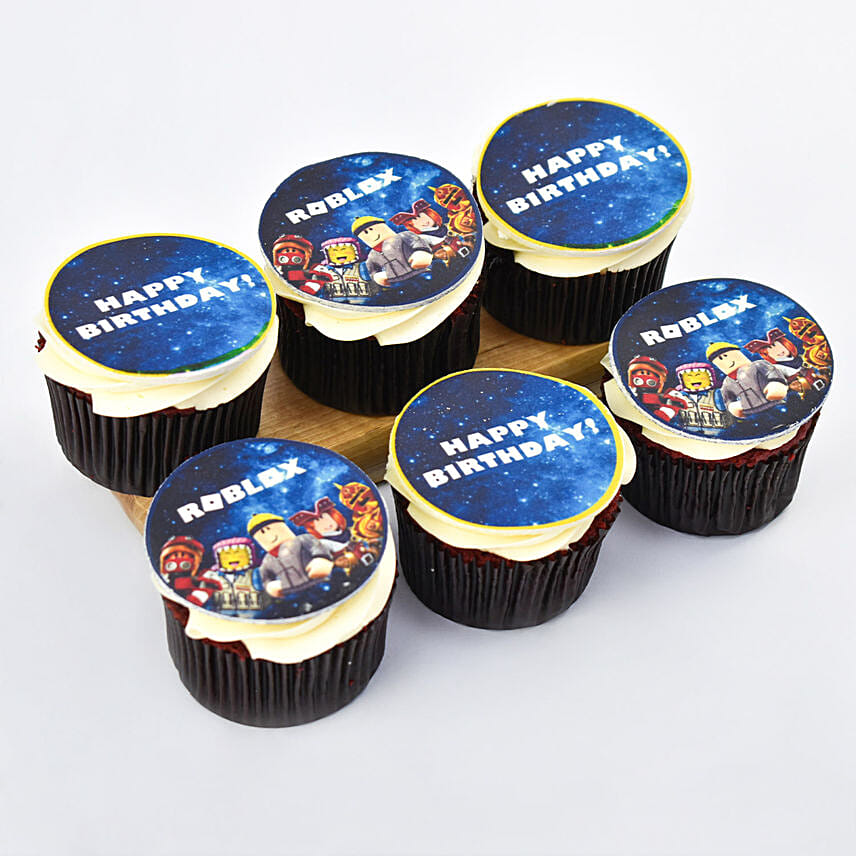 Roblox Birthday Marble Cake and Chocolate Cupcakes