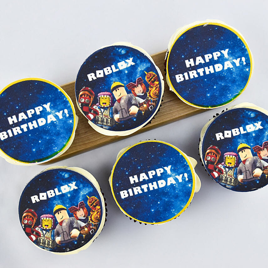 Roblox Birthday Marble Cake and Chocolate Cupcakes