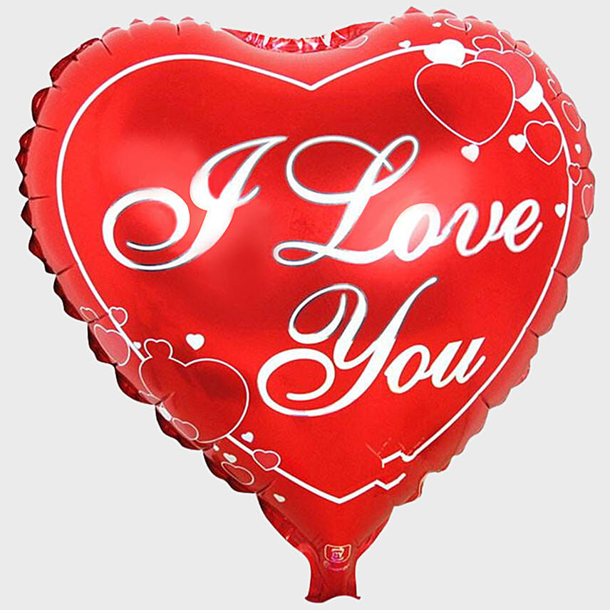 Romantic Red Roses Bunch & Love Balloon