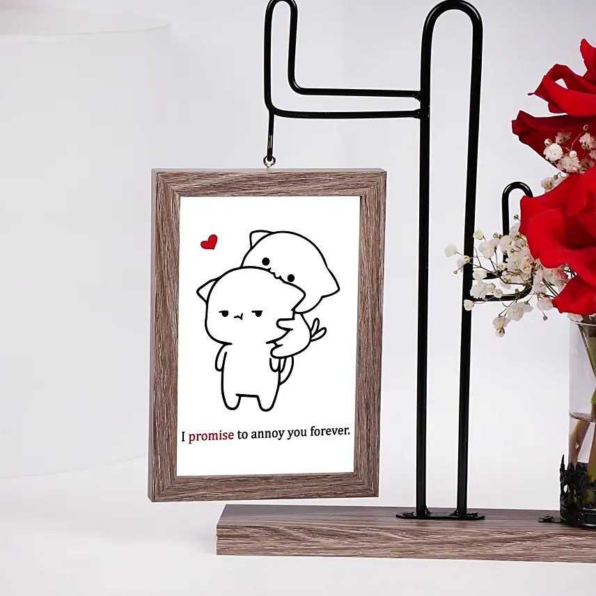 Romantic Rose And Love Frame Stand
