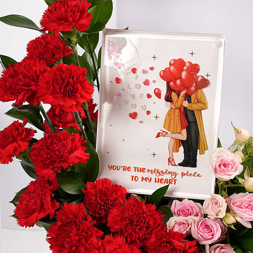 Romantic Roses With Photo Frame Keepsake