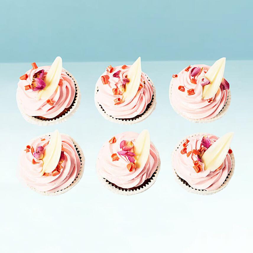 Rose Cream Cup Cakes 12 Pcs